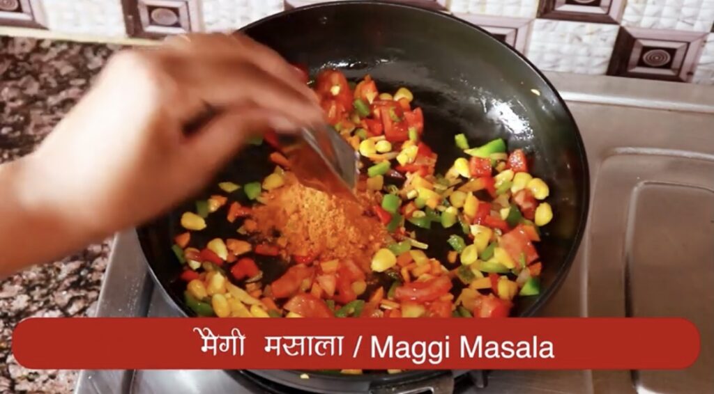adding maggie masala