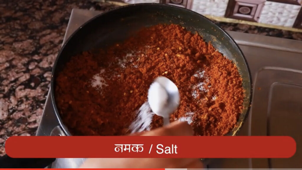 adding spices to moong daal kachori